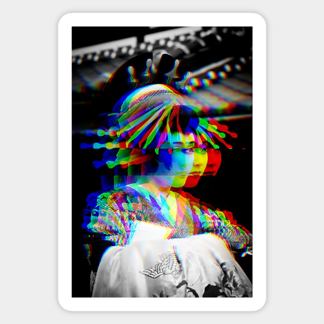 Japanese Geisha Vaporwave Glitch Art Japan Sticker by GLITCH.HUB